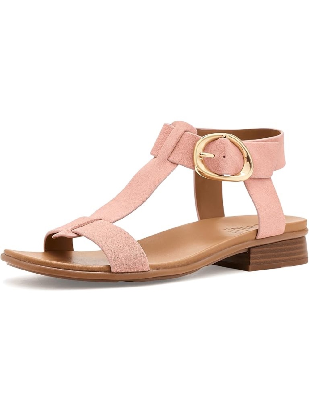 Naturalizer Brandy T-Strap Ankle Sandal in Dusty Pink Wide